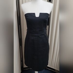Trina Turk Sleek Black Textured Strapless Lined Dress | Size 6